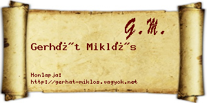 Gerhát Miklós névjegykártya